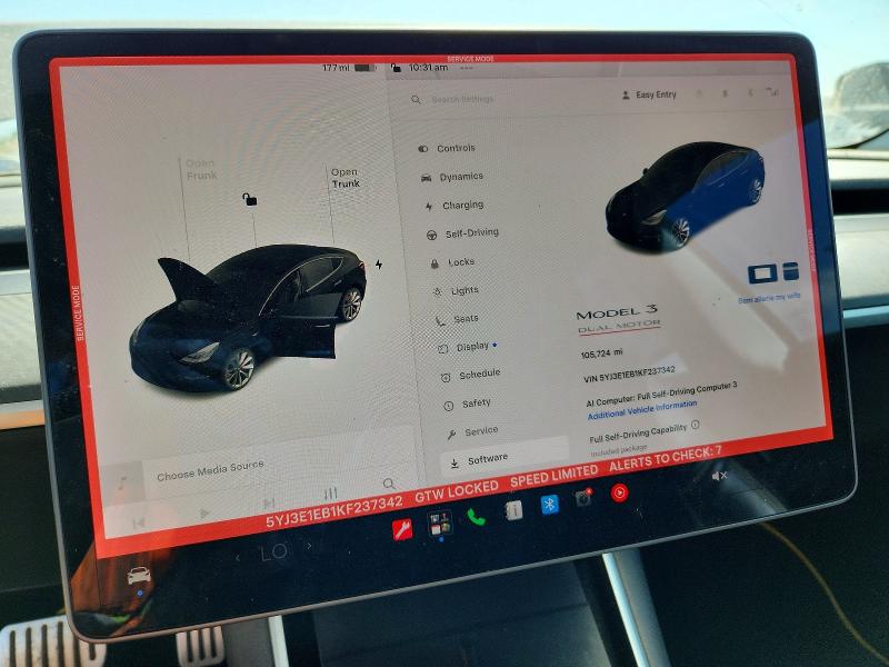 Продаж на аукціоні авто 2019 Tesla Model 3, vin: 5YJ3E1EB1KF237342, номер лоту: 66225446