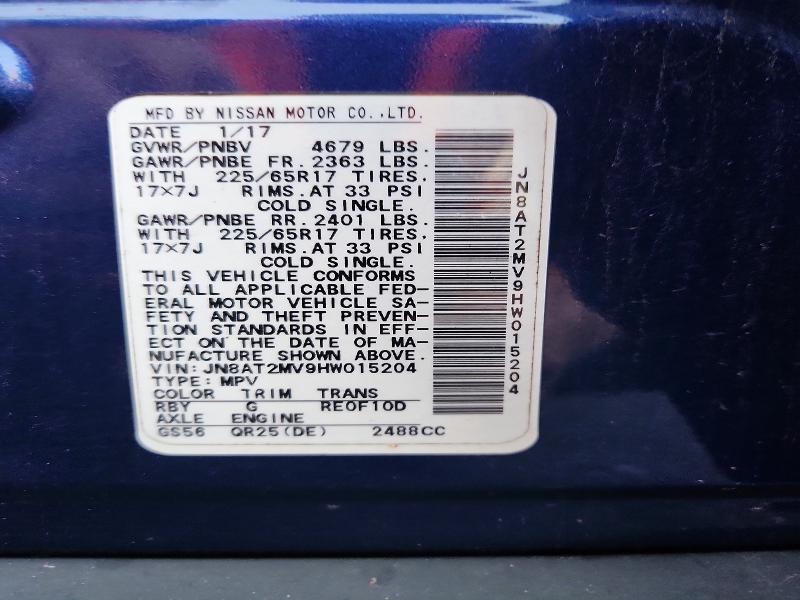 Продаж на аукціоні авто 2017 Nissan Rogue, vin: JN8AT2MV9HW015204, номер лоту: 63880596