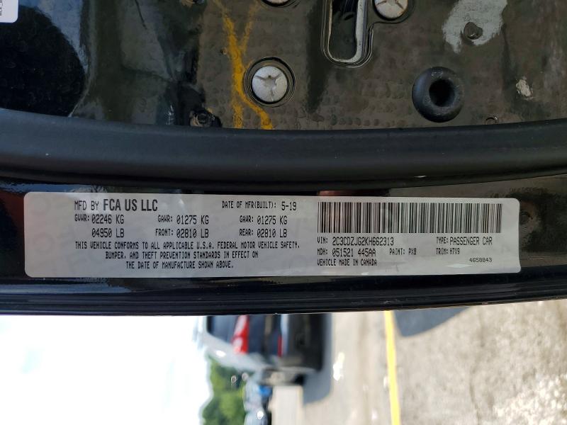 Продаж на аукціоні авто 2019 Dodge Challenger, vin: 2C3CDZJG2KH662313, номер лоту: 64138516