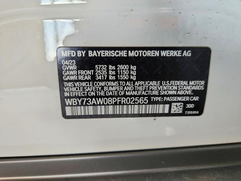 Aukcja sprzedaży 2023 Bmw I4, vin: WBY73AW08PFR02565, numer aukcji: 64275916
