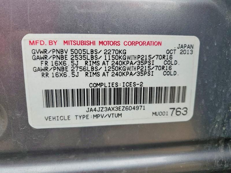 Aukcja sprzedaży 2014 Mitsubishi Outlander, vin: JA4JZ3AX3EZ604971, numer aukcji: 66761086