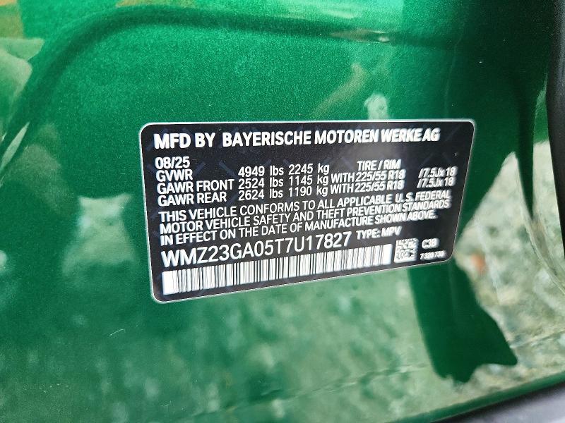 2026 Mini Countryman მანქანა იყიდება აუქციონზე, vin: WMZ23GA05T7U17827, აუქციონის ნომერი: 66263496