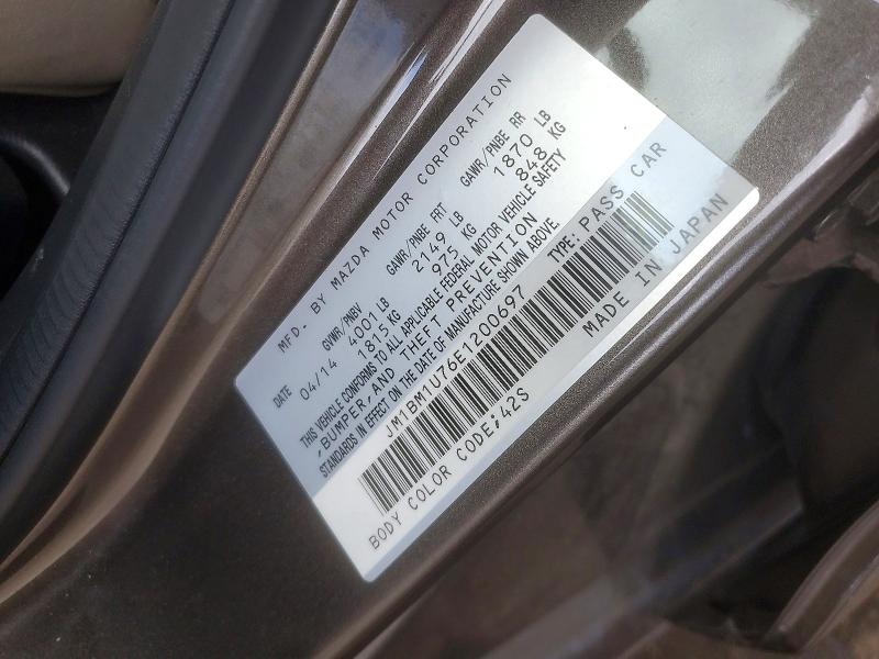 67026546 :رقم المزاد ، JM1BM1U76E1200697 vin ، 2014 Mazda 3 مزاد بيع