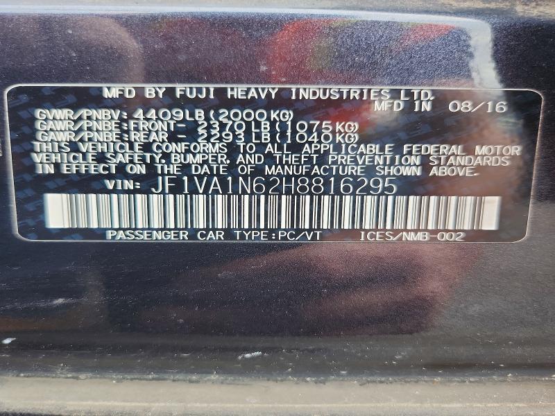Aukcja sprzedaży 2017 Subaru Wrx, vin: JF1VA1N62H8816295, numer aukcji: 66606376