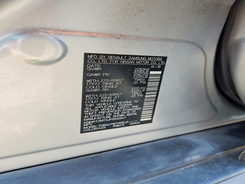 2018 Nissan Rogue მანქანა იყიდება აუქციონზე, vin: KNMAT2MTXJP555347, აუქციონის ნომერი: 66402146