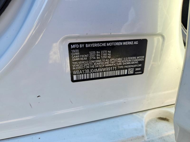 62836946 :رقم المزاد ، WBA13BJ04MWW99171 vin ، 2021 Bmw 530 مزاد بيع