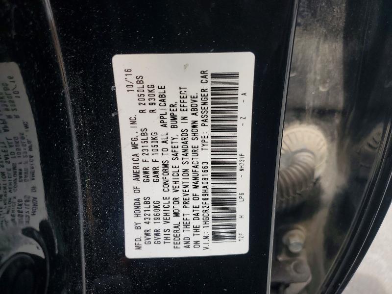 Продаж на аукціоні авто 2017 Honda Accord, vin: 1HGCR2F69HA081663, номер лоту: 65585726