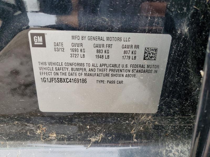 Продажа на аукционе авто 2012 Chevrolet Sonic, vin: 1G1JF5SBXC4169186, номер лота: 64864456