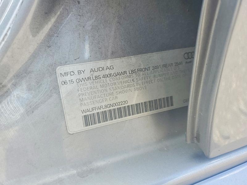 Aukcja sprzedaży 2016 Audi A4, vin: WAUFFAFL8GN002220, numer aukcji: 64299646