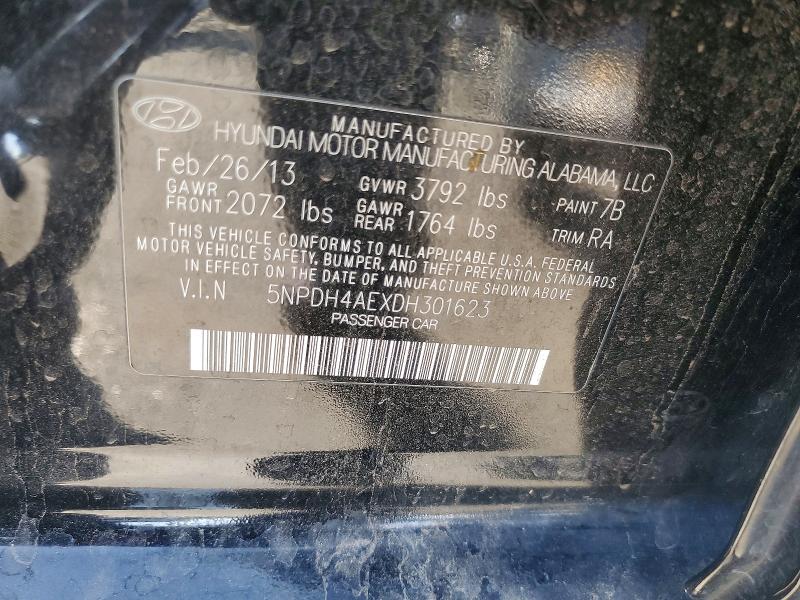 Продаж на аукціоні авто 2013 Hyundai Elantra, vin: 5NPDH4AEXDH301623, номер лоту: 66621926