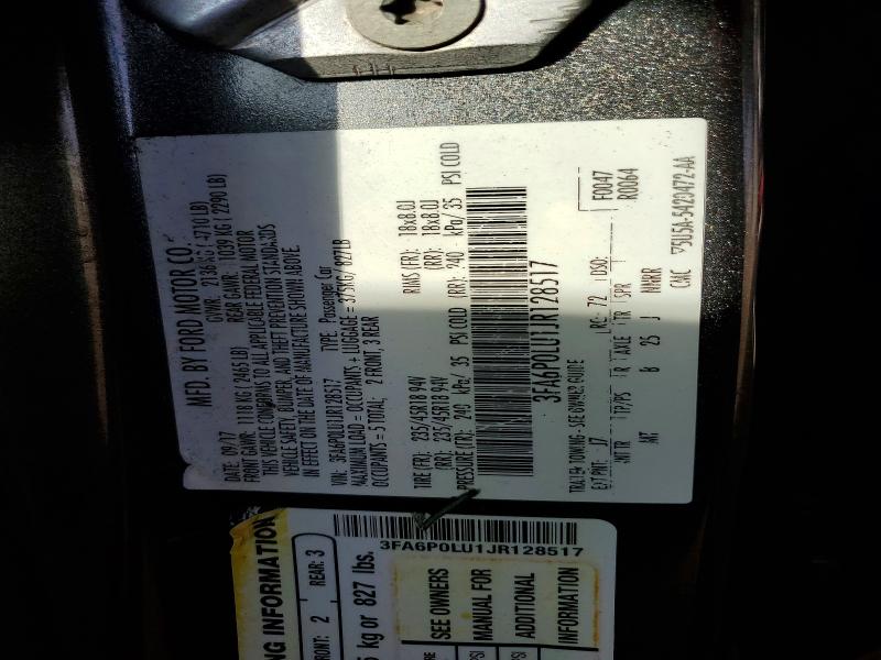 64574726 :رقم المزاد ، 3FA6P0LU1JR128517 vin ، 2018 Ford Fusion مزاد بيع