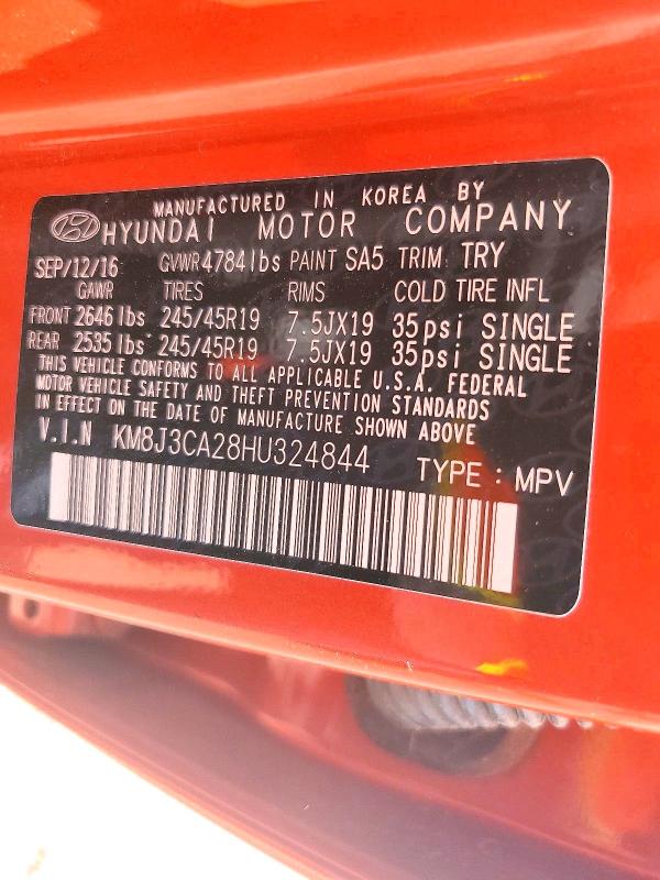 Продаж на аукціоні авто 2017 Hyundai Tucson, vin: KM8J3CA28HU324844, номер лоту: 65514046
