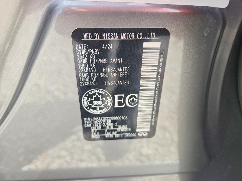 Aukcja sprzedaży 2025 Infiniti Qx80, vin: JN8AZ3CCXS9600108, numer aukcji: 66178826
