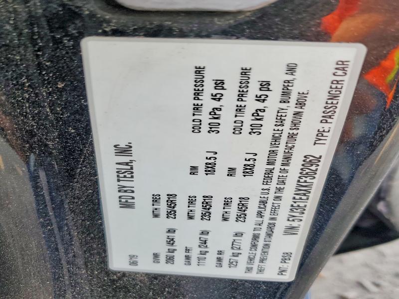 Продажа на аукционе авто 2019 Tesla Model 3, vin: 5YJ3E1EAXKF362962, номер лота: 63677986