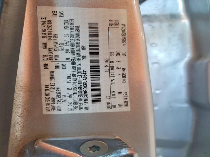 2019 Ford Escape მანქანა იყიდება აუქციონზე, vin: 1FMCU9GDXKUA03431, აუქციონის ნომერი: 66716406