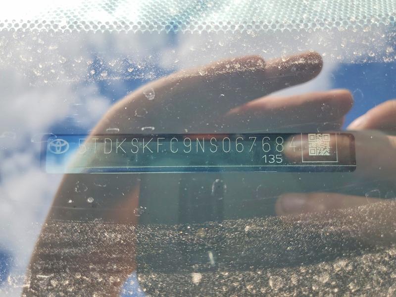 Продаж на аукціоні авто 2022 Toyota Sienna, vin: 5TDKSKFC9NS067684, номер лоту: 64994016
