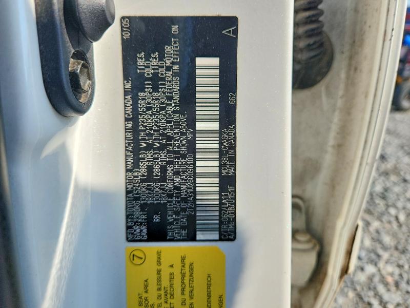 65944126 :رقم المزاد ، 2T2HA31U26C096100 vin ، 2006 Lexus Rx مزاد بيع