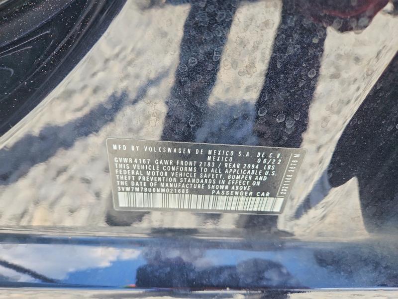 Aukcja sprzedaży 2022 Volkswagen Jetta, vin: 3VW7M7BU0NM021685, numer aukcji: 67549666