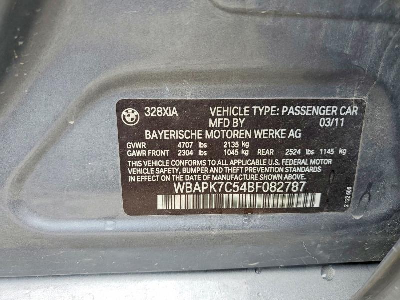 Продаж на аукціоні авто 2011 Bmw 328, vin: WBAPK7C54BF082787, номер лоту: 63862836