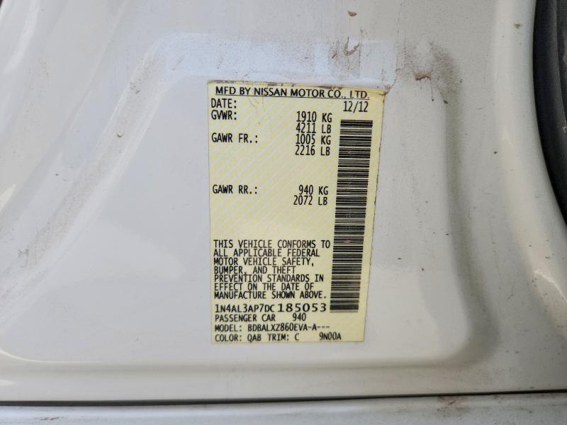 64376576 :رقم المزاد ، 1N4AL3AP7DC185053 vin ، 2013 Nissan Altima مزاد بيع