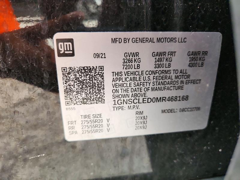 Aukcja sprzedaży 2021 Chevrolet Tahoe, vin: 1GNSCLED0MR468168, numer aukcji: 66359526