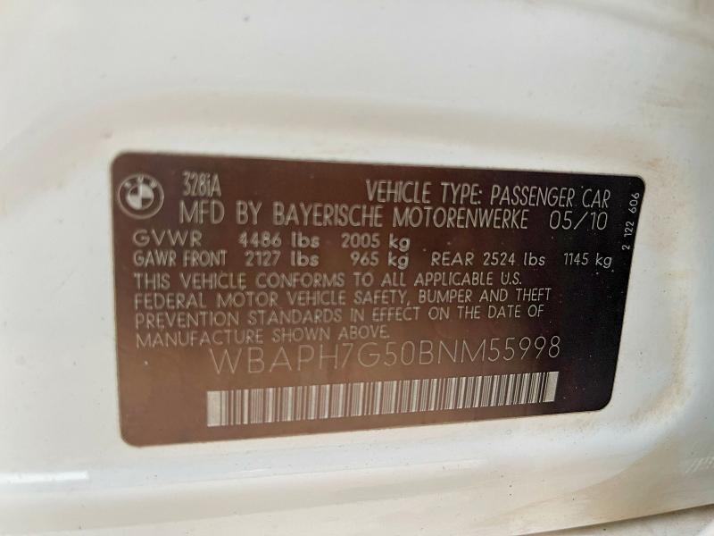 Продажа на аукционе авто 2011 Bmw 328, vin: WBAPH7G50BNM55998, номер лота: 66139116