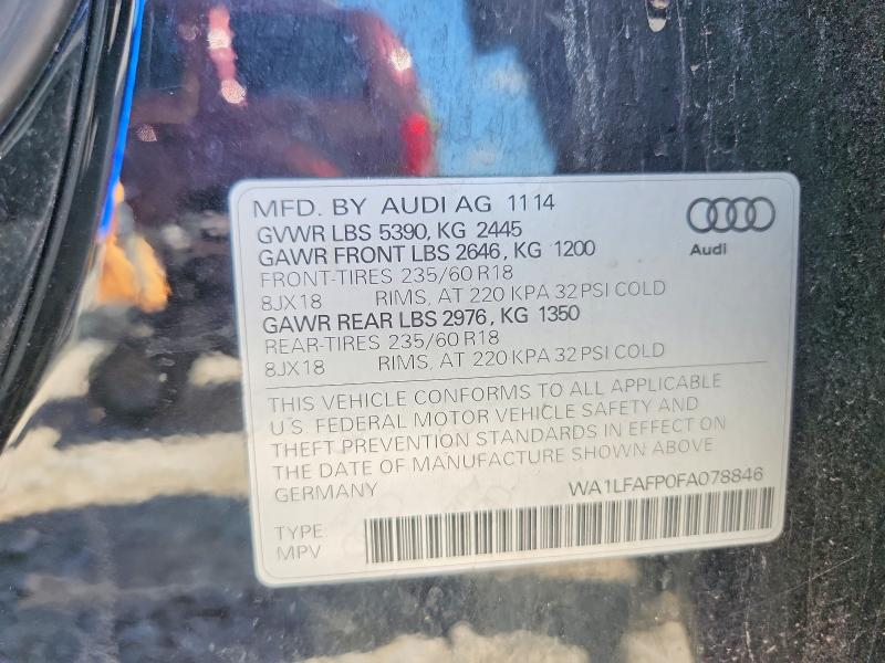 Aukcja sprzedaży 2015 Audi Q5, vin: WA1LFAFP0FA078846, numer aukcji: 64033456