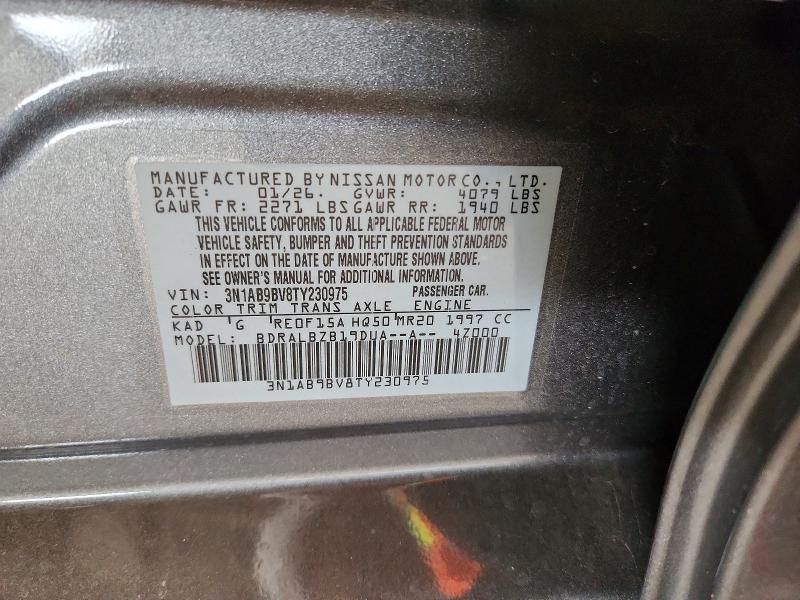 Auction sale of the 2026 Nissan Sentra, vin: 3N1AB9BV8TY230975, lot number: 63871586