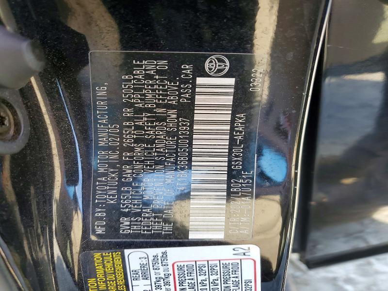 2005 Toyota Avalon მანქანა იყიდება აუქციონზე, vin: 4T1BK36B05U013937, აუქციონის ნომერი: 63941396