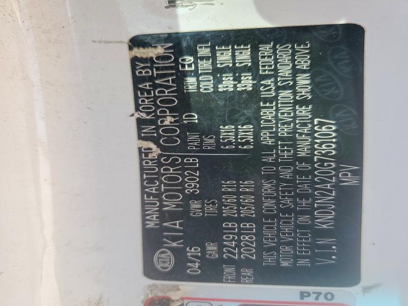 65504346 :رقم المزاد ، KNDJN2A20G7361067 vin ، 2016 Kia Soul مزاد بيع