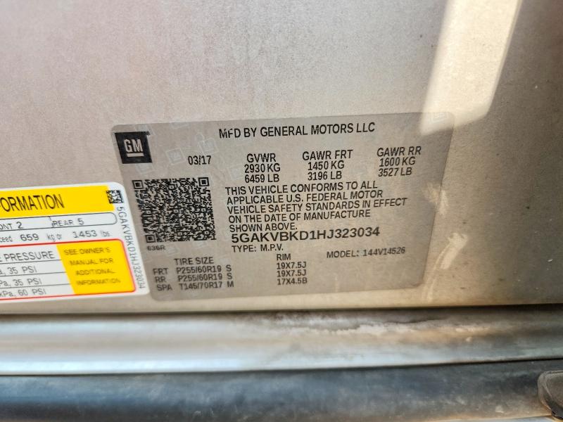 Aukcja sprzedaży 2017 Buick Enclave, vin: 5GAKVBKD1HJ323034, numer aukcji: 63468876