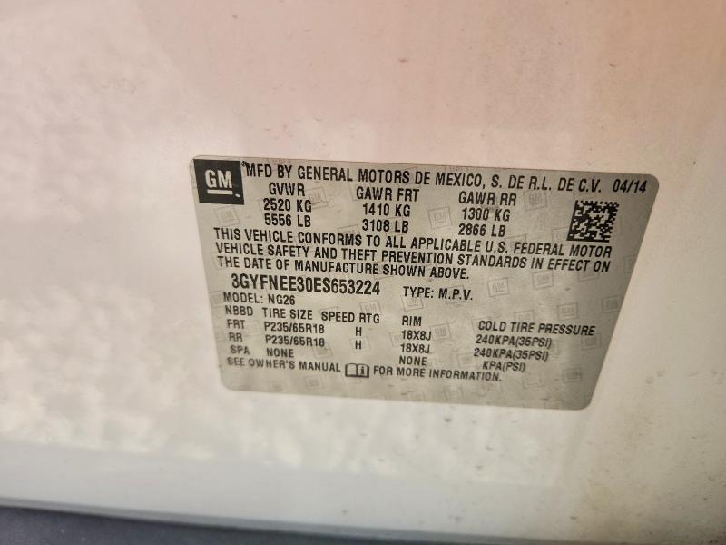 66000256 :رقم المزاد ، 3GYFNEE30ES653224 vin ، 2014 Cadillac Srx مزاد بيع
