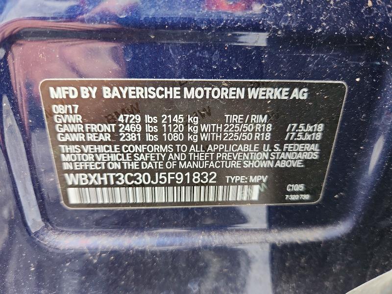 Aukcja sprzedaży 2018 Bmw X1, vin: WBXHT3C30J5F91832, numer aukcji: 64435046