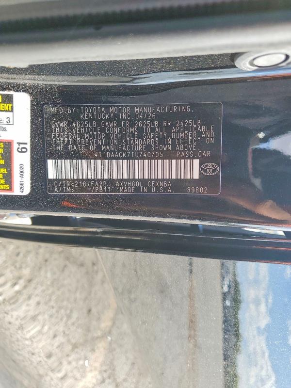 Aukcja sprzedaży 2026 Toyota Camry, vin: 4T1DAACK7TU740705, numer aukcji: 66307436