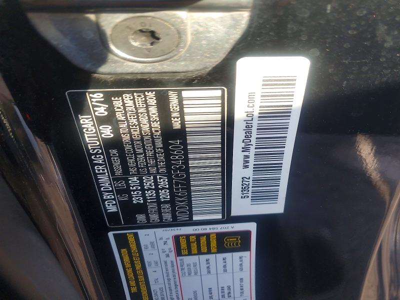 Aukcja sprzedaży 2016 Mercedes-benz E, vin: WDDKK6FF7GF348604, numer aukcji: 65146166