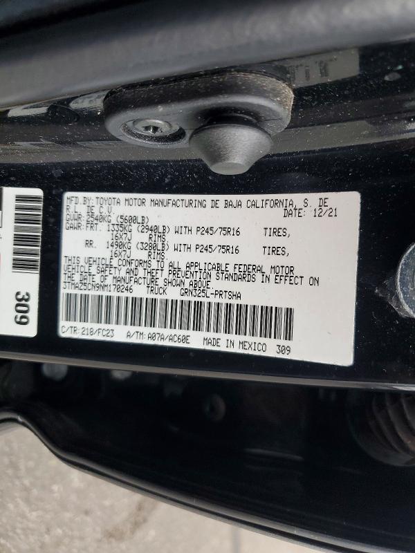 Продаж на аукціоні авто 2022 Toyota Tacoma, vin: 3TMAZ5CN9NM170246, номер лоту: 66907726