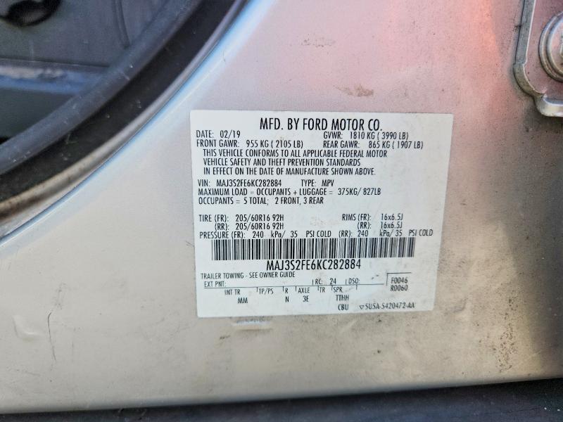Aukcja sprzedaży 2019 Ford Ecosport, vin: MAJ3S2FE6KC282884, numer aukcji: 64313396