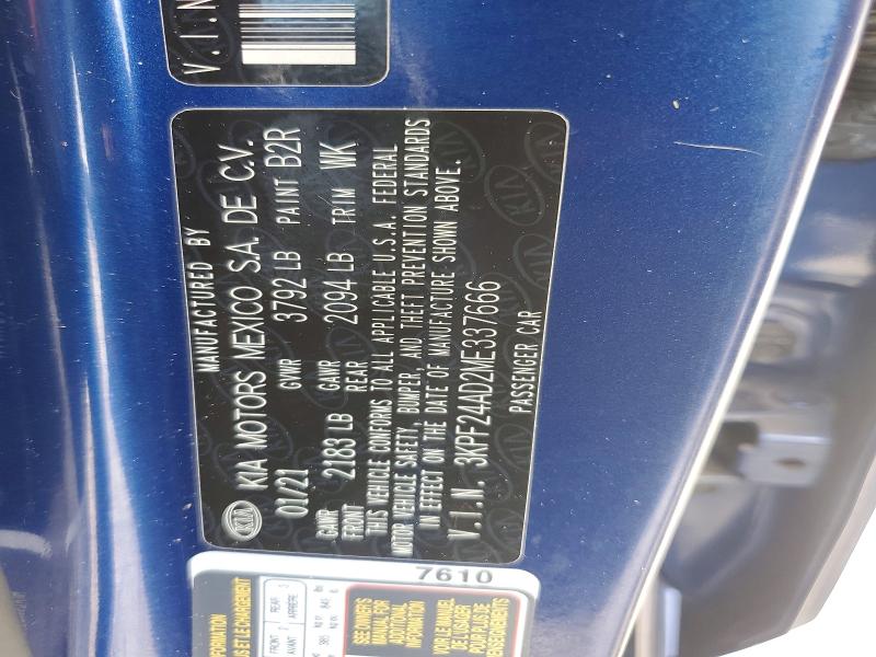 Aukcja sprzedaży 2021 Kia Forte, vin: 3KPF24AD2ME337666, numer aukcji: 64477676