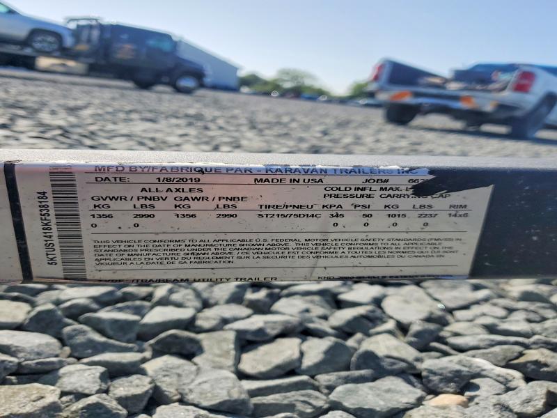 Продаж на аукціоні авто 2019 Karavan Util Trail, vin: 5KTUS1418KF538184, номер лоту: 66016346