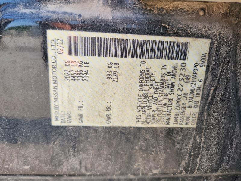 Продаж на аукціоні авто 2012 Nissan Altima, vin: 1N4BL2AP0CC225230, номер лоту: 63435606