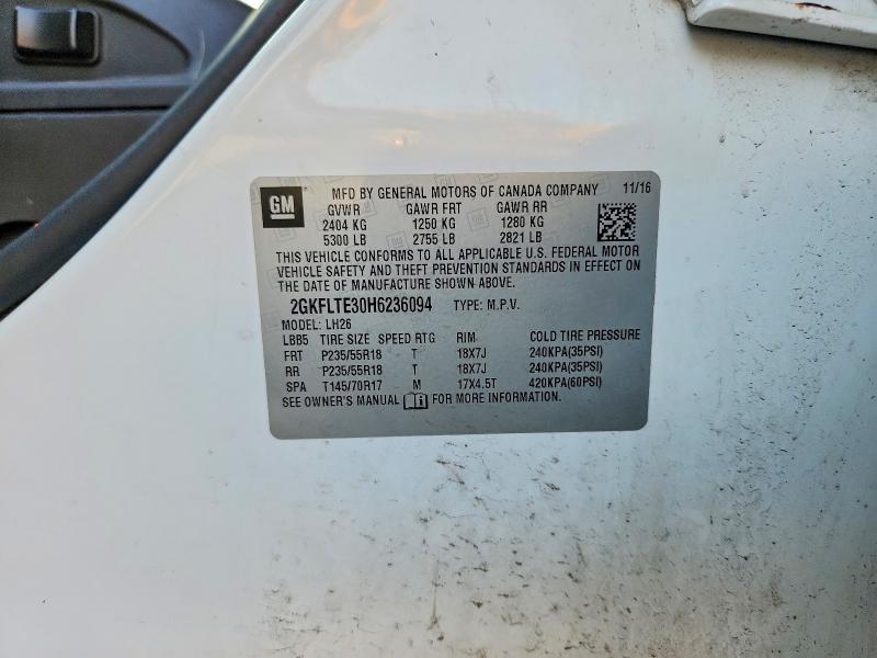 Aukcja sprzedaży 2017 Gmc Terrain, vin: 2GKFLTE30H6236094, numer aukcji: 65193736