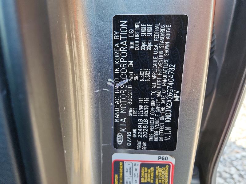 Продаж на аукціоні авто 2016 Kia Soul, vin: KNDJN2A26G7404732, номер лоту: 66395916