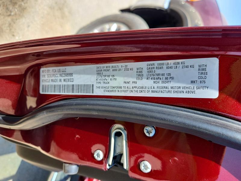 Aukcja sprzedaży 2022 Ram 2500, vin: 3C6UR5CL1NG398999, numer aukcji: 64053376