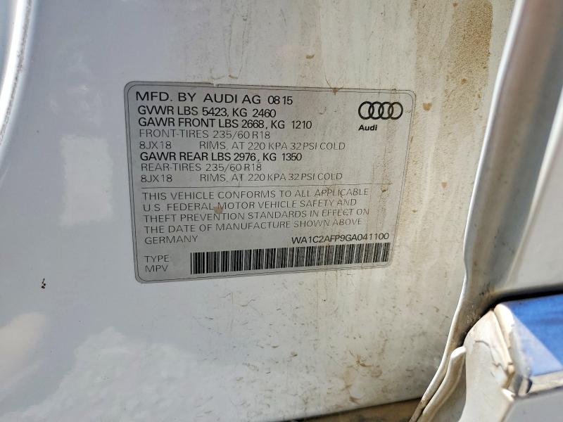 65407206 :رقم المزاد ، WA1C2AFP9GA041100 vin ، 2016 Audi Q5 مزاد بيع