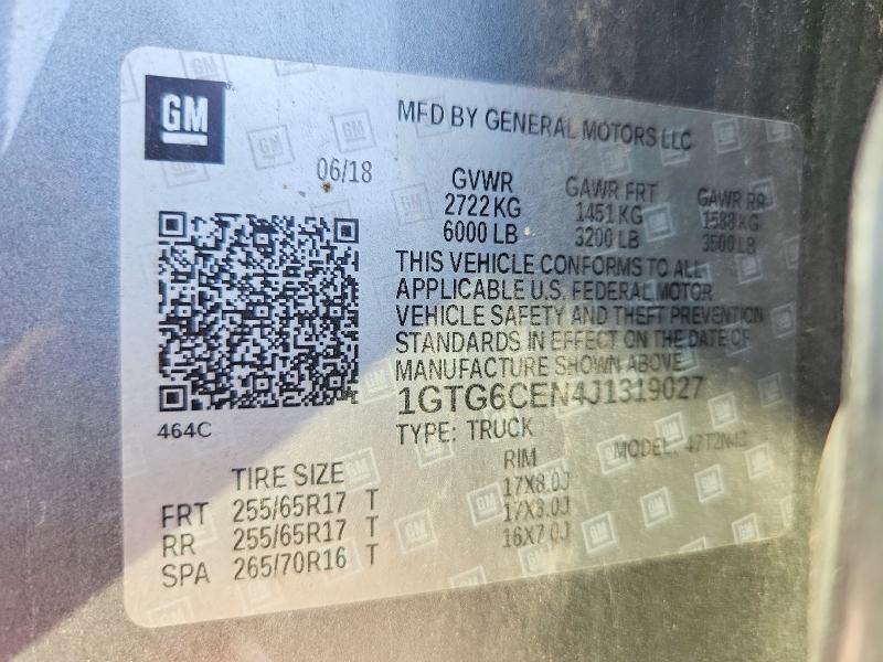 Aukcja sprzedaży 2018 Gmc Canyon, vin: 1GTG6CEN4J1319027, numer aukcji: 64907496