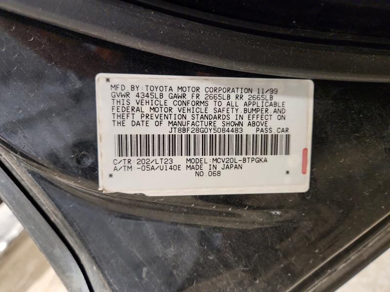 Продаж на аукціоні авто 2000 Lexus Es, vin: JT8BF28G0Y5084483, номер лоту: 66562736