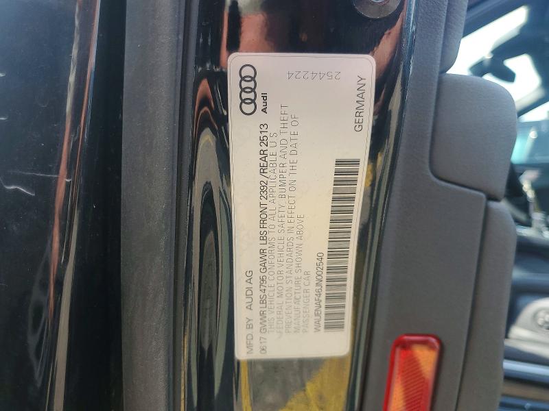Продаж на аукціоні авто 2018 Audi A4, vin: WAUENAF46JN002540, номер лоту: 64258986