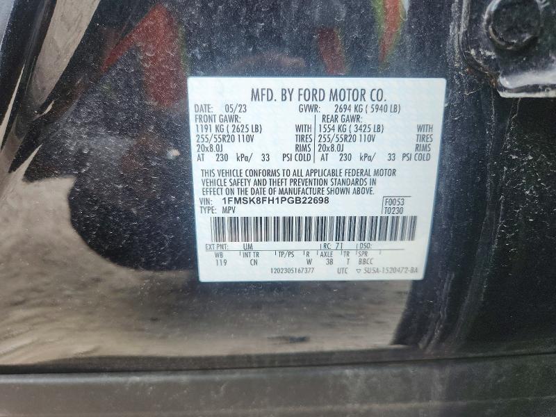 2023 Ford Explorer მანქანა იყიდება აუქციონზე, vin: 1FMSK8FH1PGB22698, აუქციონის ნომერი: 64132626