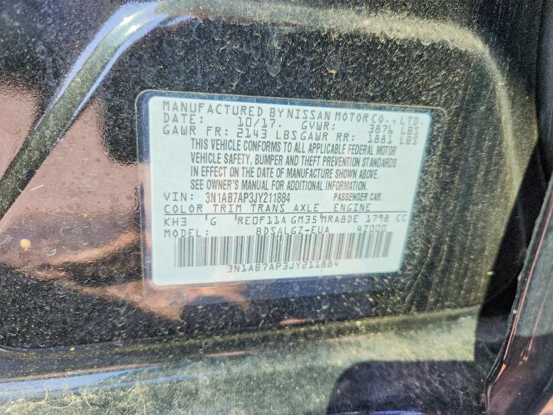 Продажа на аукционе авто 2018 Nissan Sentra, vin: 3N1AB7AP3JY211884, номер лота: 63368286