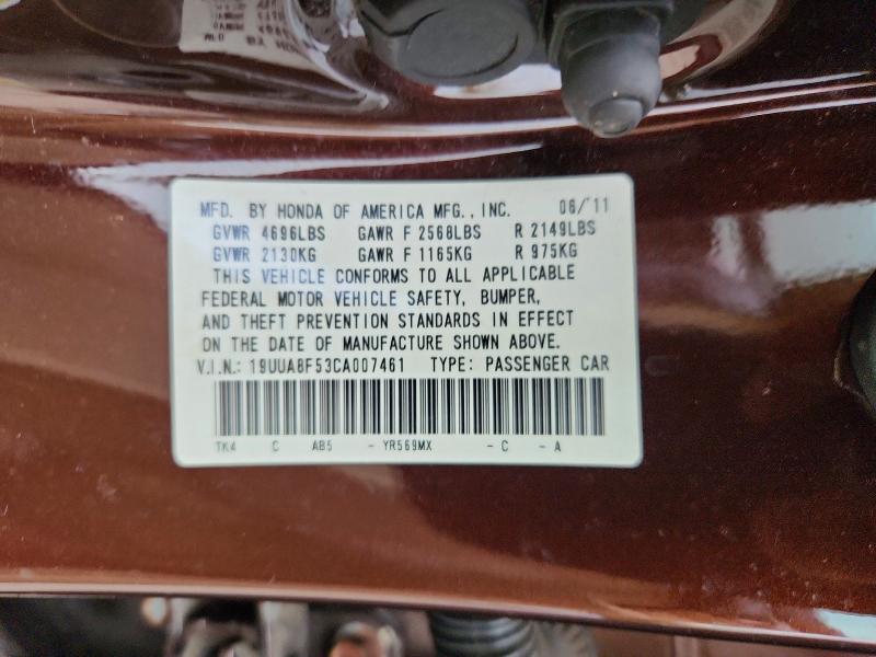 63849186 :رقم المزاد ، 19UUA8F53CA007461 vin ، 2012 Acura Tl مزاد بيع